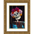 thumbnail image 1 of Kaveney, Wendy 17x24 Gold Ornate Wood Framed with Double Matting Museum Art Print Titled - AZ, Phoenix Skeleton with hair made of flowers, 1 of 4
