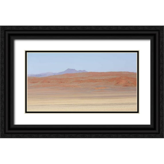 Kaveney, Wendy 18x11 Black Ornate Wood Framed with Double Matting Museum Art Print Titled - Namibia, Namib Desert Orange desert landscape