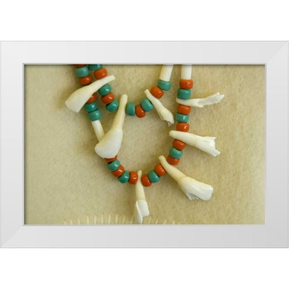 Kaveney, Wendy 18x13 White Modern Wood Framed Museum Art Print Titled - Canada, Manitoba, Churchill, Inuit necklace