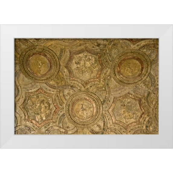 Kaveney, Wendy 18x13 White Modern Wood Framed Museum Art Print Titled - Italy, Pompeii Ceiling of the Stabian Baths