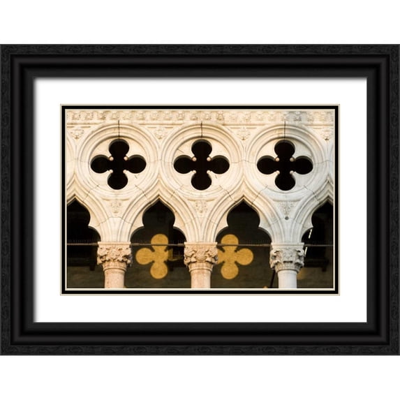 Kaveney, Wendy 24x17 Black Ornate Wood Framed with Double Matting Museum Art Print Titled - Italy, Venice Interior wall of Doges Palace