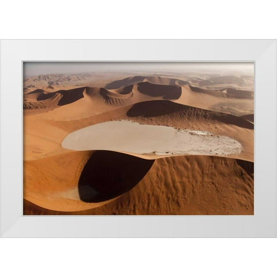 Kaveney, Wendy 24x17 White Modern Wood Framed Museum Art Print Titled - Namibia, Namib Desert Patterns on sand dunes