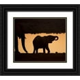 thumbnail image 1 of Kaveney, Wendy 30x26 Black Ornate Wood Framed with Double Matting Museum Art Print Titled - Namibia, Etosha NP Baby elephant at sunset, 1 of 4