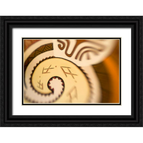Kaveney, Wendy 32x23 Black Ornate Wood Framed with Double Matting Museum Art Print Titled - French Polynesia Polynesian design