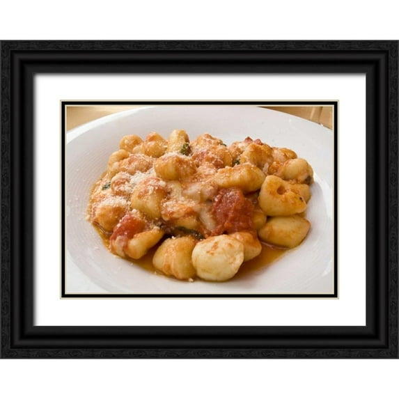 Kaveney, Wendy 32x24 Black Ornate Wood Framed with Double Matting Museum Art Print Titled - Italy, Positano Gnocchi, a potato or bread dish