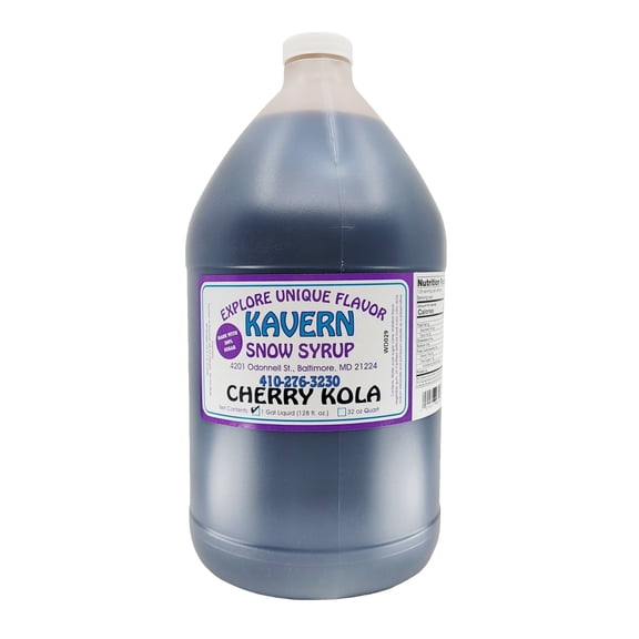 Kavern Cherry Kola (Cola) Snow Cone | Snowball Syrup (128 oz.) 1 Gallon