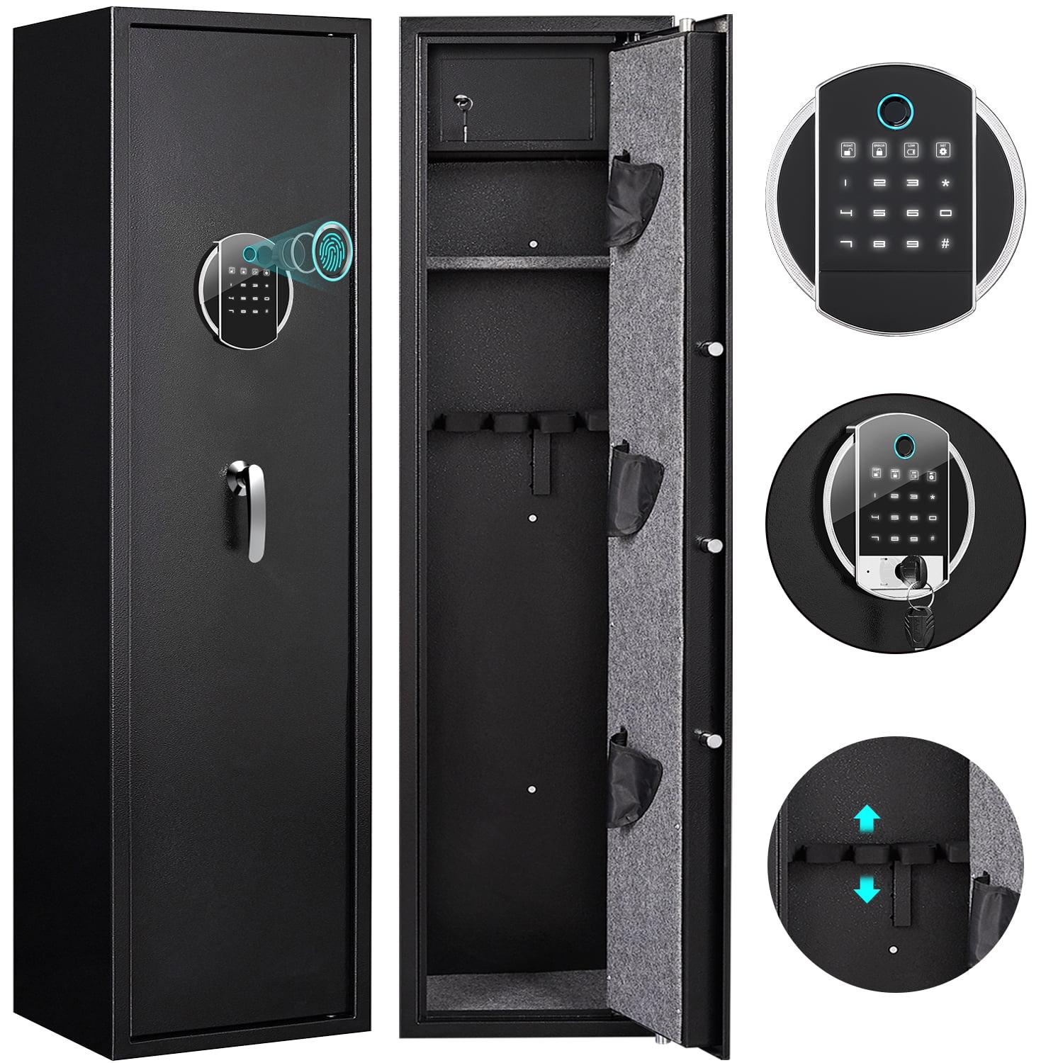 Kavey 35 Gun Safe, Biometric Fingerprint Long Gun Safe, Gun Storage