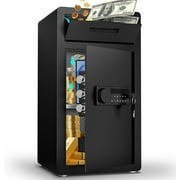 Kavey 6.5 Cub Safe Box, Large Drop Safe for Business, Money Box with Drop Slot & Digital Keypad, Home Cabinet with Dual Alarm & Mute Function for Home