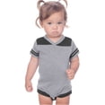thumbnail image 1 of Kavio Baby Girl's Jersey Football Short Sleeve Onesie, Dark H. Gray/Black, 12 M, 1 of 1