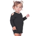 thumbnail image 1 of Kavio Baby Girl's Sheer Jersey Raglan Long Sleeve Onesie, Blk, 24 M, 1 of 1