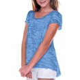 thumbnail image 1 of Kavio! Big Girls 7-16 Burnout High Low Flutter Sleeve Top Azure L, 1 of 3