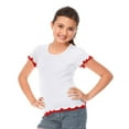 thumbnail image 1 of Kavio Big Girls 7-16 Lettuce Edge Short Sleeve Top G2C0212 - White/Red - Small, 1 of 1