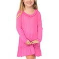 thumbnail image 1 of Kavio! Little Girl 3-6X Sunflower Long Sleeve Dress Pink Flash 4, 1 of 3
