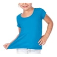 thumbnail image 1 of Kavio! Little Girls 3-6X Jersey Scoop Neck High Low Short Sleeve Island Blue 5/6, 1 of 3
