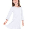 thumbnail image 1 of Kavio! Girls 3-6X Ruffled 3/4 Sleeve A-Line Dress White 4, 1 of 3