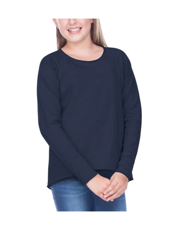 ! Leisure Raw Edge French Terry Long Sleeve T-Shirt (Girl's)