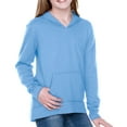 thumbnail image 1 of Kavio! Girls 7-16 Jersey RawEdge High Low Long Sleeve Hoodie w.Pouch Azure M, 1 of 1