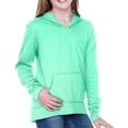 thumbnail image 1 of Kavio! Girls 7-16 Jersey RawEdge High Low Long Sleeve Hoodie w.Pouch Ice Green XL, 1 of 1