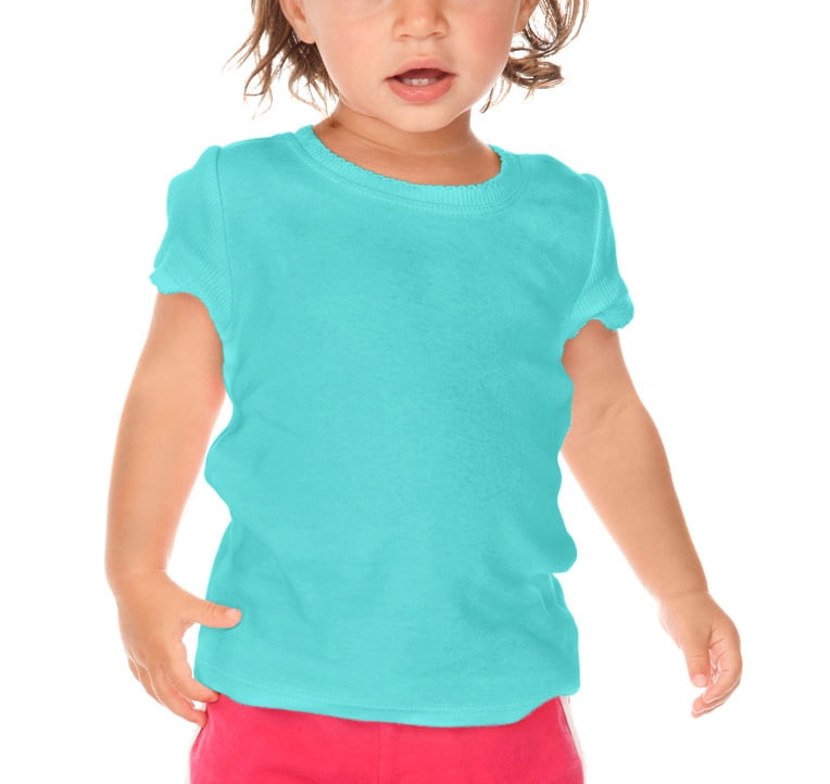 Infants Scalloped Scoop Neck Top Caribbean Blue 24M