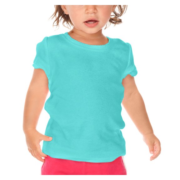 Infants Scalloped Scoop Neck Top Caribbean Blue 24M