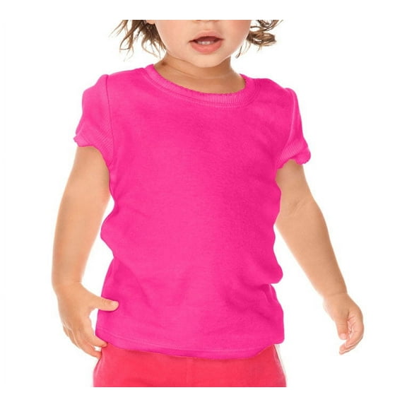Kavio I1C0327 Infants Scalloped Scoop Neck Top-Hot Pink-18M
