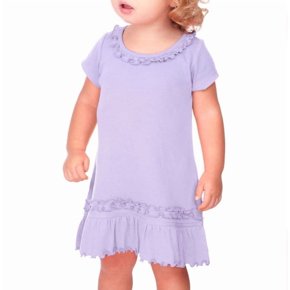 Kavio! Infants Sunflower Short Sleeve Dress Lavender 12M