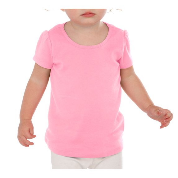 Kavio I1P0543 Infants Scoop Neck Puff Sleeve-Bubblegum Pink-12M