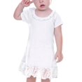 thumbnail image 1 of Kavio I1P0625 Infants Lace Trim A-Line Short Sleeve Dress-White-18M, 1 of 4