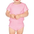 thumbnail image 1 of Kavio IIC0586 Infants Interlock Lap Shoulder Short Sleeve Bodysuit-Baby Pink-12M, 1 of 4