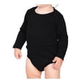 thumbnail image 1 of Kavio IIC0587 Infants Interlock Lap Shoulder Long Sleeve Bodysuit-Black-3m, 1 of 4
