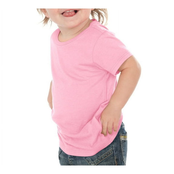 Kavio IJC0432 Infants Crew Neck Short Sleeve Tee-Bubblegum Pink-18M