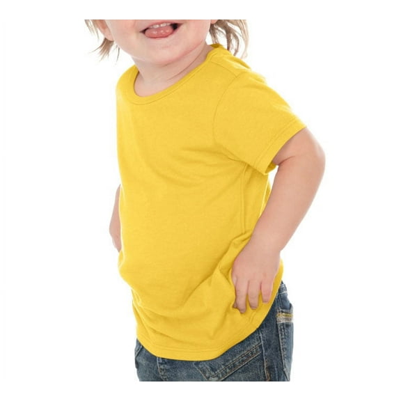 Kavio IJC0432 Infants Crew Neck Short Sleeve Tee-Yellow-6M