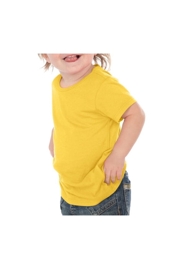 IJC0432 Infants Crew Neck Short Sleeve Tee-Yellow-6M