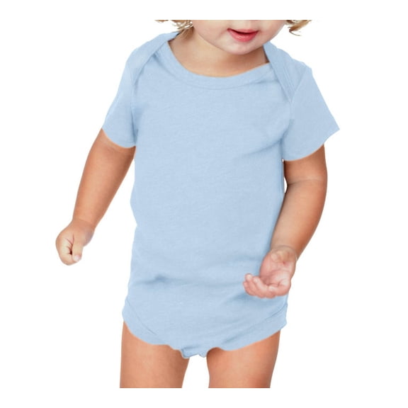 Kavio IJP0492 Infants Lap Shoulder Short Sleeve Onesie Jersey CVC.(Replaces 0431)-Blue-24M