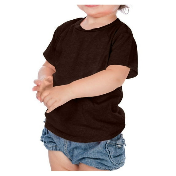 Kavio IJP0493 Infants Crew Neck Short Sleeve Tee Jersey CVC.(Replaces 0432)-Coffee-18M