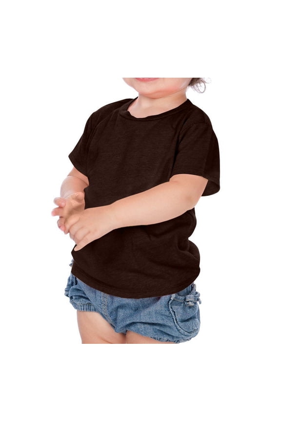 IJP0493 Infants Crew Neck Short Sleeve Tee Jersey CVC.(Replaces 0432)-Coffee-18M