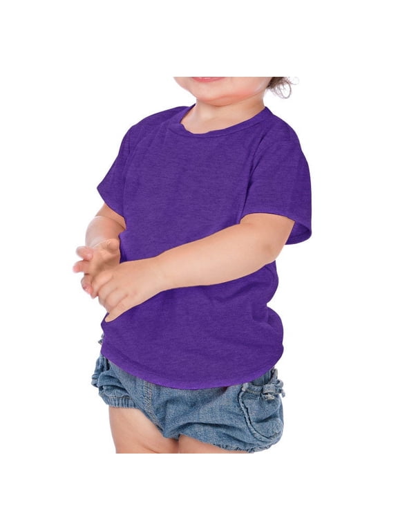 IJP0493 Infants Crew Neck Short Sleeve Tee Jersey CVC.(Replaces 0432)-Ht. Purple-24M