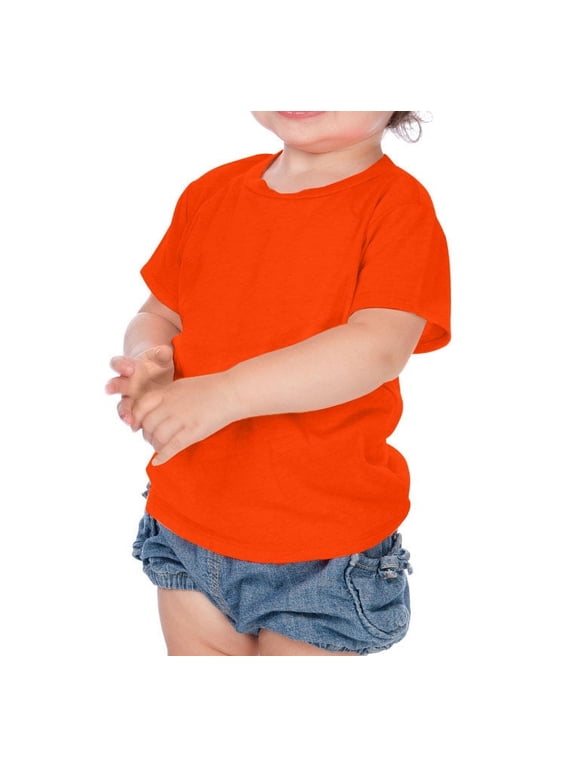 ! Unisex Infants Crew Neck Short Sleeve Tee Varsity Orange 12M