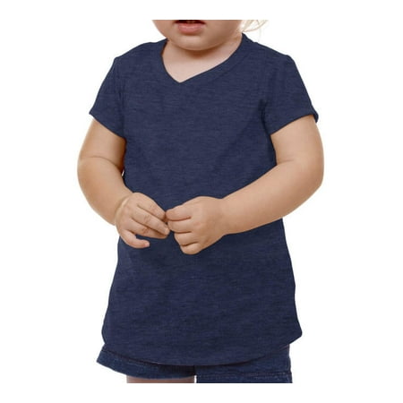 Kavio! Unisex Infants V Neck Short Sleeve Ht. Navy 18M