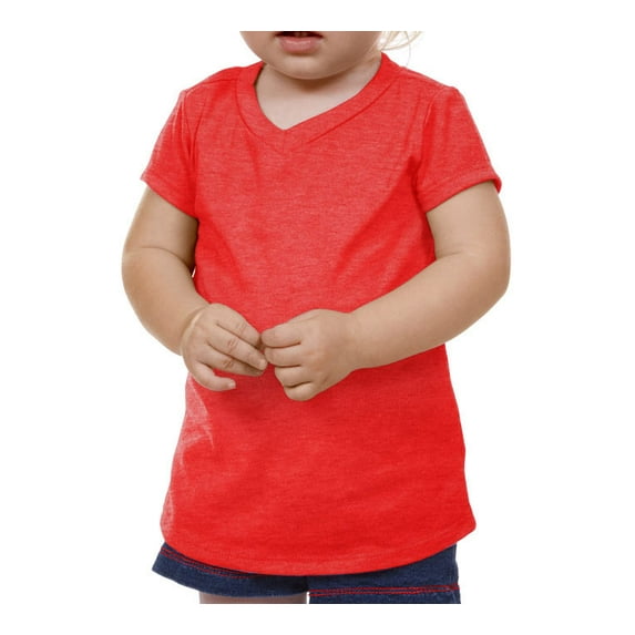 Kavio IJP0576 Infants V Neck Short Sleeve-Ht. Red-12M