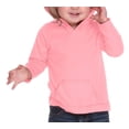 thumbnail image 1 of Kavio IJP0629 Unisex Infants Jersey RawEdge High Low Long Sleeve Hoodie w.Pouch-Flamingo-24M, 1 of 4