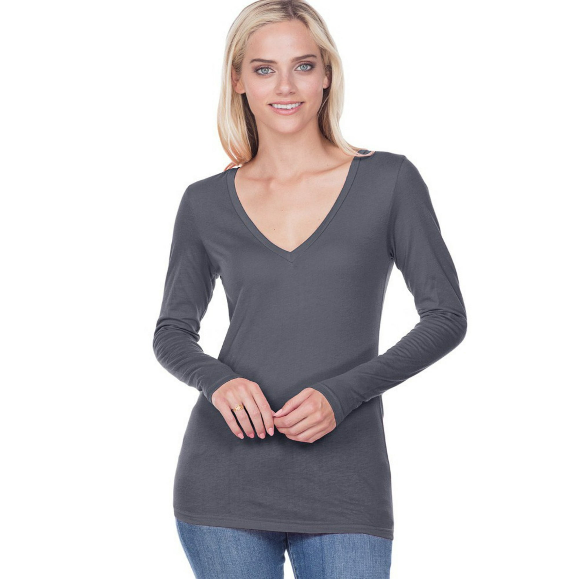 Kavio Junior Girls Deep V-Neck Sheer Jersey T-Shirt JJP0472