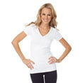 thumbnail image 1 of Kavio Junior Girls V Neck Slub Jersey Short Sleeve Style JJS0528 - White - Medium, 1 of 1