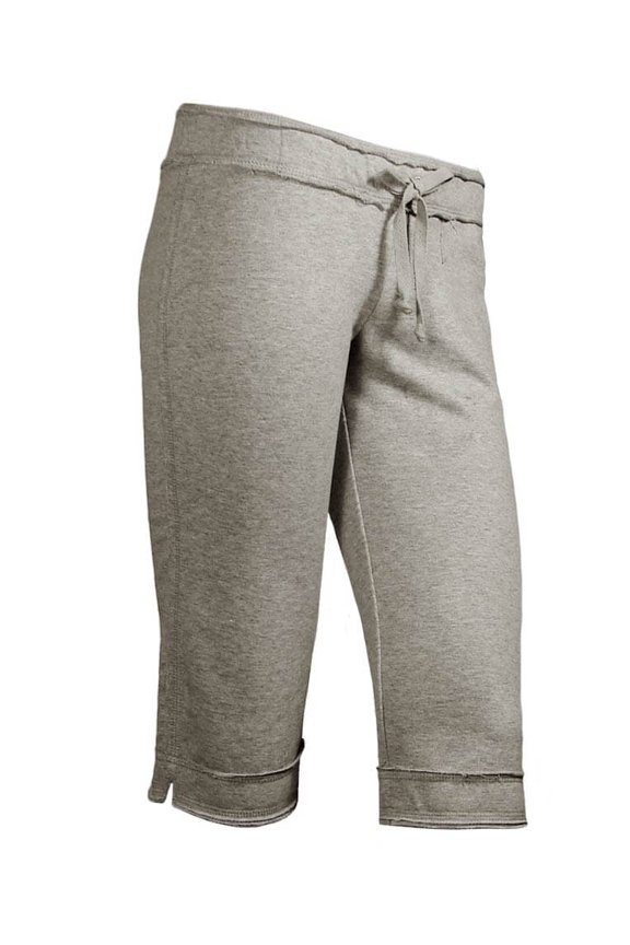 ! Junior Raw Edge Capri Pant Heather Gray S