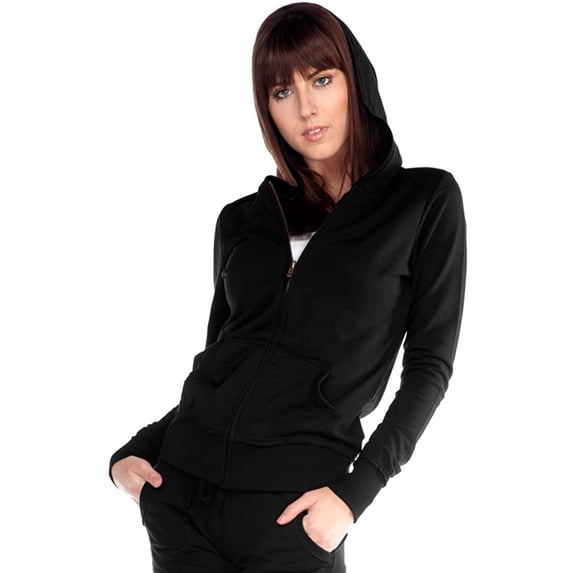 Kavio Junior Raw Edge Long Sleeve Zip Hoodie Jacket Regular Length