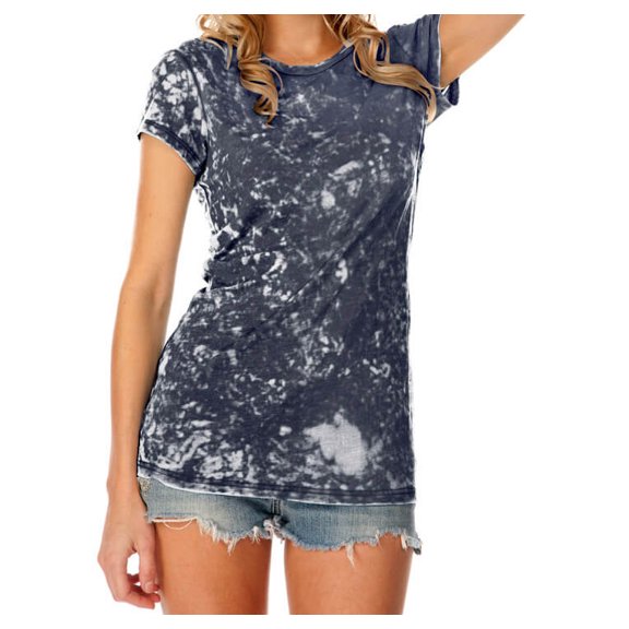 Kavio! Junior Retro Wash BurnOut Jersey Crew Neck Short Sleeve Navy S