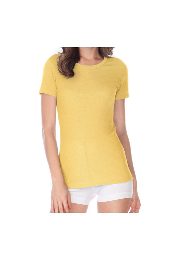 ! Junior Sheer Jersey Crew Neck Short Sleeve Butter L