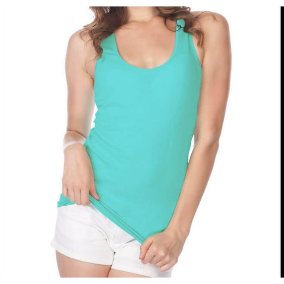 Kavio! Junior Sheer Jersey Scoop Neck Racer Back Tank Caribbean Blue M
