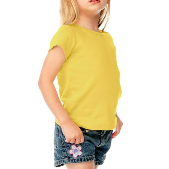 Kavio! Little Girls 3-6X Baby Doll Short Sleeve Top Yellow 5/6