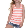 thumbnail image 1 of Kavio! Little Girls 3-6X Striped Jersey Racer Back Tank Striped White/Flamingo 3, 1 of 1